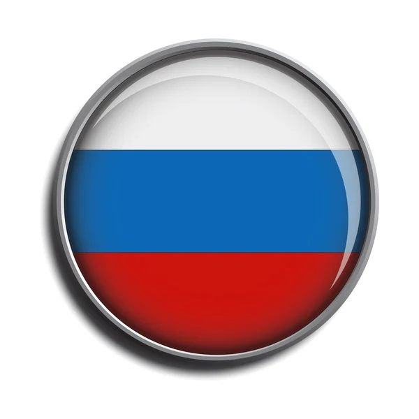 Icono de la bandera web botón Rusia — Vector de stock