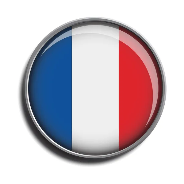 Icono de la bandera botón web francia — Vector de stock