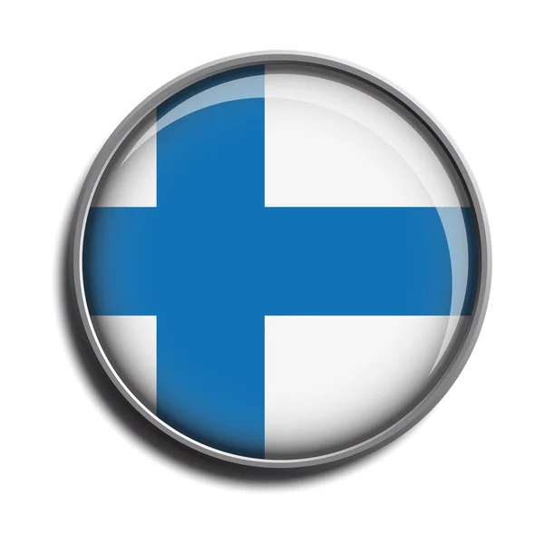 Flagga icon webben knappen finland — Stock vektor