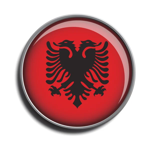 Icône drapeau bouton web albania — Image vectorielle