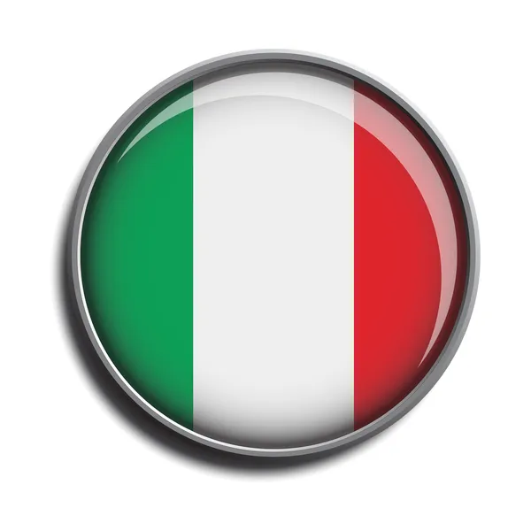 Ícone da bandeira botão web itália —  Vetores de Stock