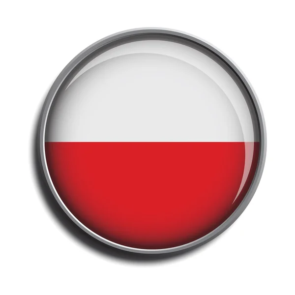 Флажок значок веб-кнопки Польши — стоковый вектор