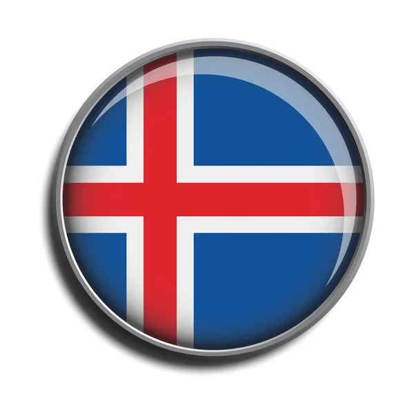 Flag icon web button iceland — Stock Vector