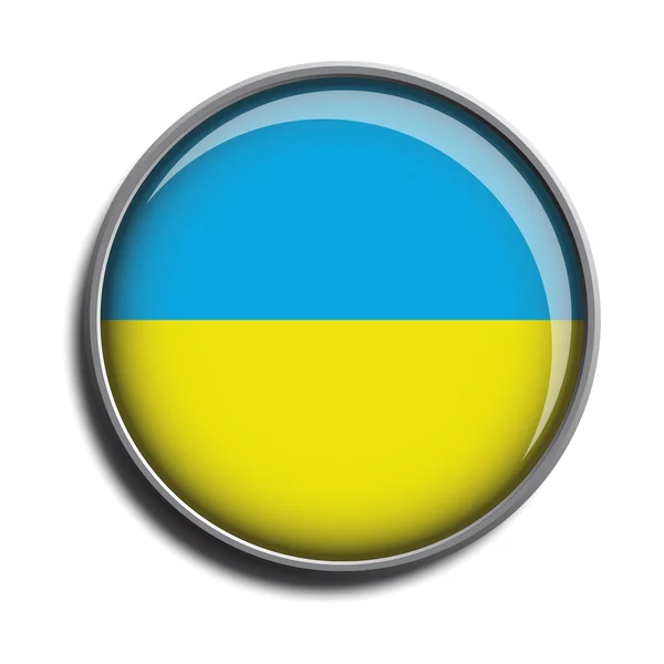 Flag icon web button ukraine — Stock Vector