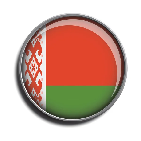 Drapeau icône web bouton belarus — Image vectorielle