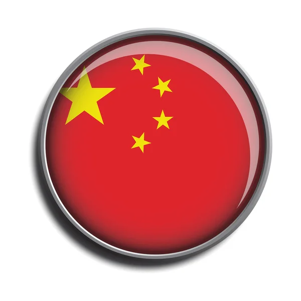 Flagge Symbol Web-Taste China — Stockvektor
