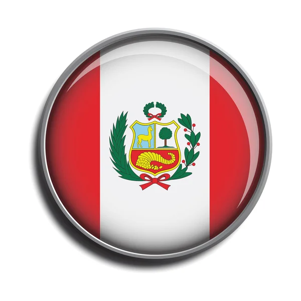 Icono de la bandera web botón perú — Vector de stock