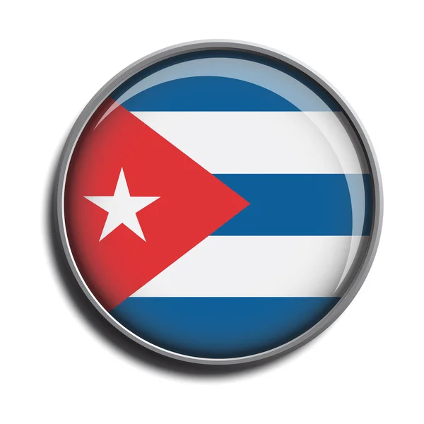 Bandeira ícone web botão cuba — Vetor de Stock