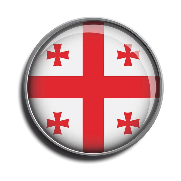 Icono de la bandera botón web georgia — Archivo Imágenes Vectoriales