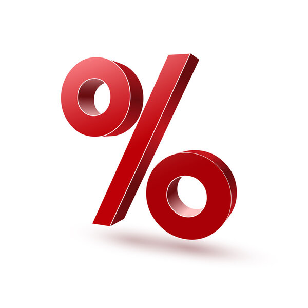 Symbol 3d percent red 2