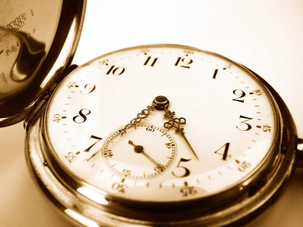 Gold pocket watch macro — Stock Photo, Image