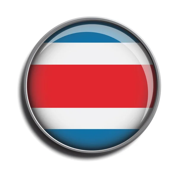 Icono de la bandera web botón costa rica — Vector de stock