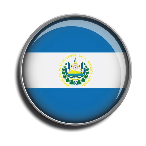 Icono de la bandera botón web el salvador — Vector de stock