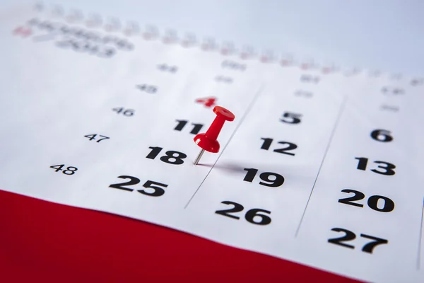 Foglio di un calendario con punto — Foto Stock