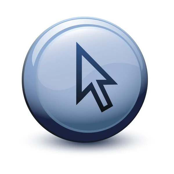 Button 3d cursor arrow white — Stock Vector