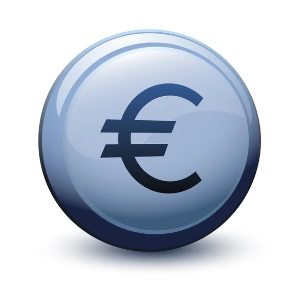 Button 3d euro — Stock Vector