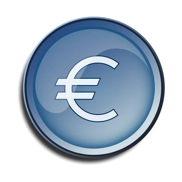 Button 2d euro — Stock Vector