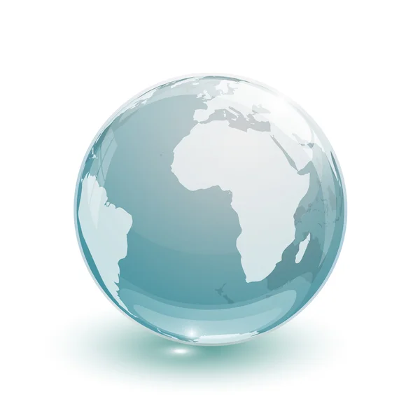 Glass globe earth map 3d blue — Stock Vector