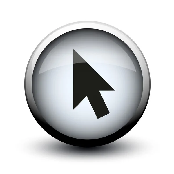 Botón cursor negro 2d — Vector de stock