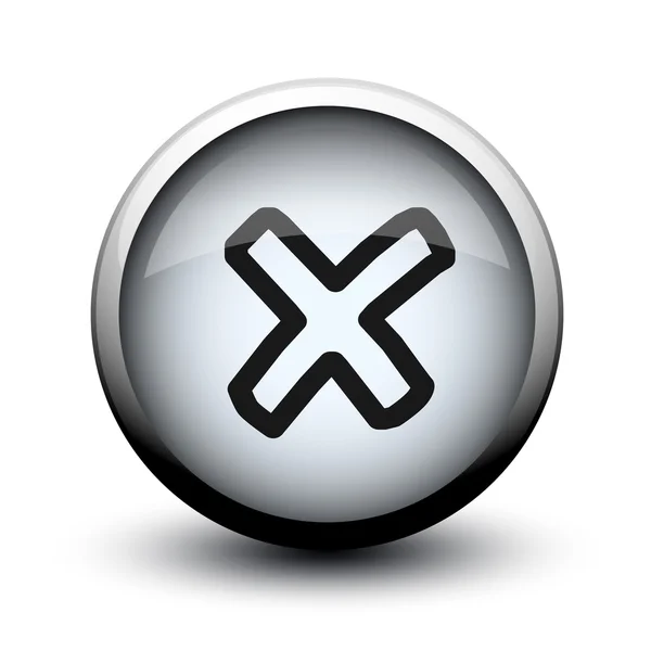 Bouton croix blanc 2d — Image vectorielle
