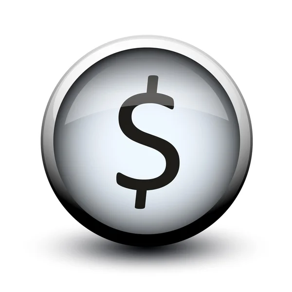 Button dollar 2d — Stock Vector