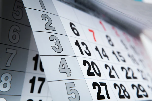 Vägg kalender kalender med antalet dagar — Stockfoto