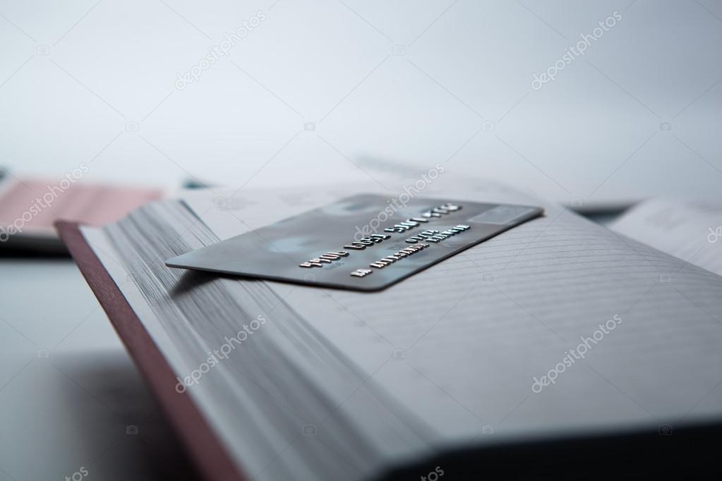 bank card on diary page