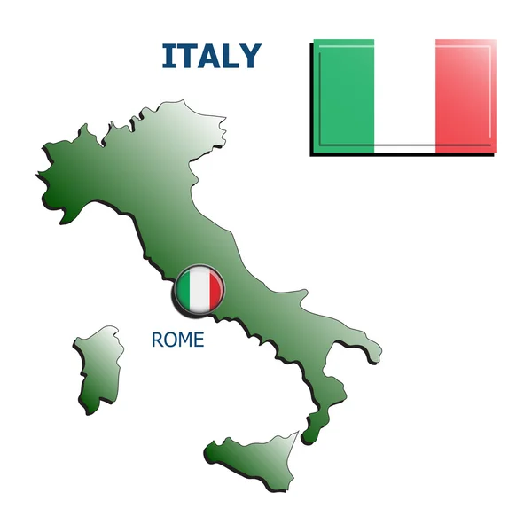 Kolaż mapa flaga odznaka Włochy — Wektor stockowy