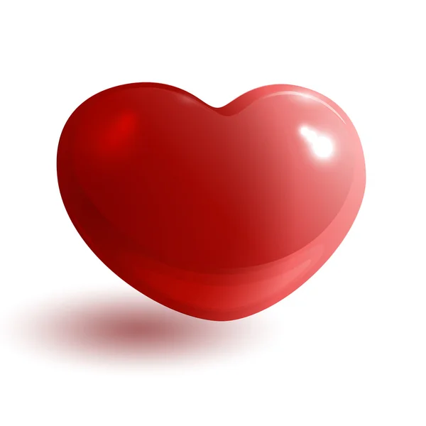 Red glossy heart 3d — Stock Vector