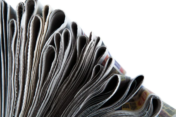 Pila di giornali primo piano — Foto Stock