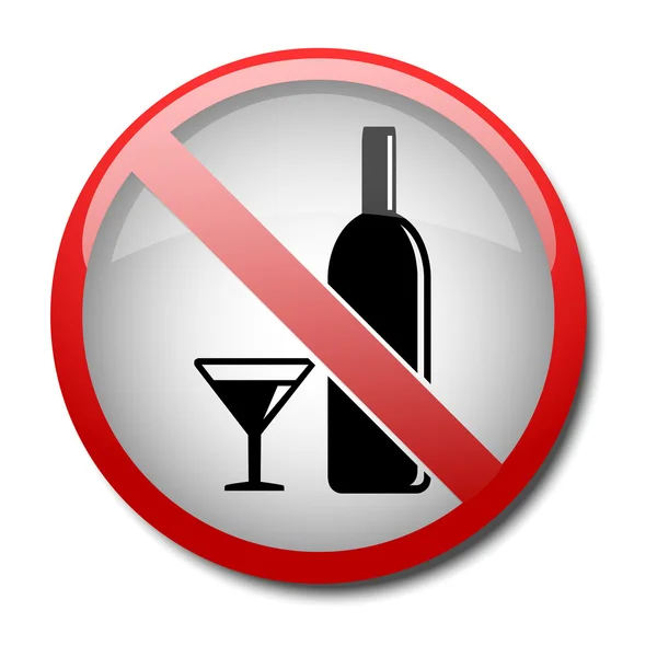 Знак немає алкоголю 2d — стоковий вектор