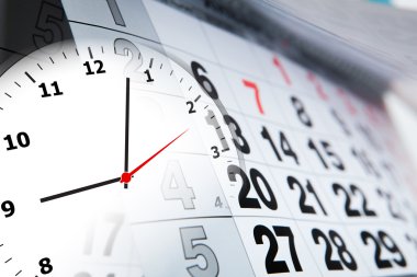 gün ve saat sayısı ile duvar takvimi