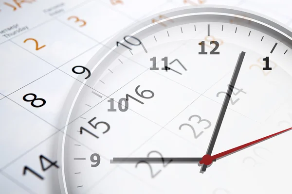 Gün ve saat sayısı ile bir takvim yaprağı — Stok fotoğraf