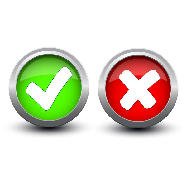 кнопки тик и крест
