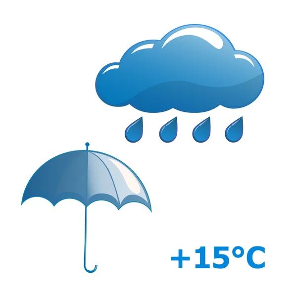 Parapluie et nuage — Image vectorielle