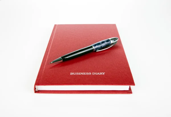 Business dagbok med penna — Stockfoto
