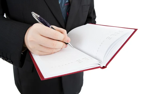 Uomo si prepara per il lavoro scritto — Foto Stock