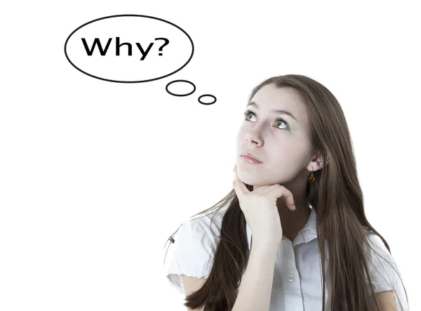 Portrait of a girl thinking — Stock Photo, Image