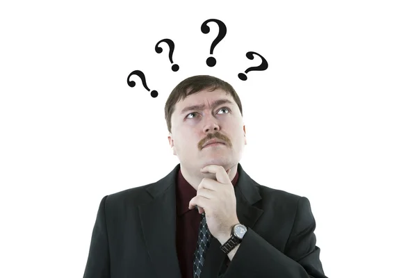 Portrait of a man thinking question 2 — Stock Photo, Image
