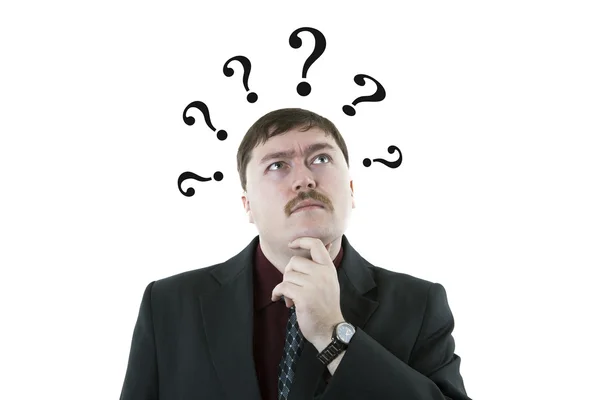 Portrait of a man thinking question 2 — Stock Photo, Image