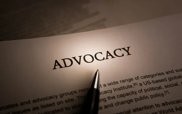 Documento dal titolo di advocacy — Foto Stock