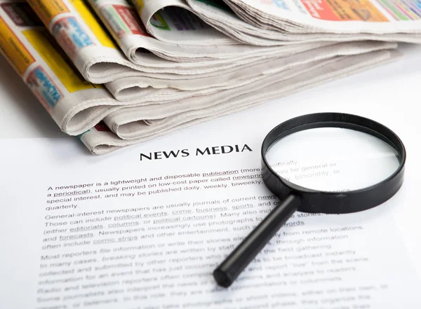 Document with the title of news media — Stock Photo, Image