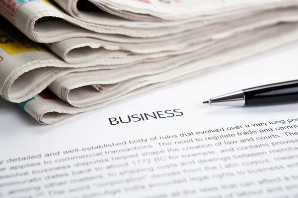 Document with the title of business — Stock Photo, Image