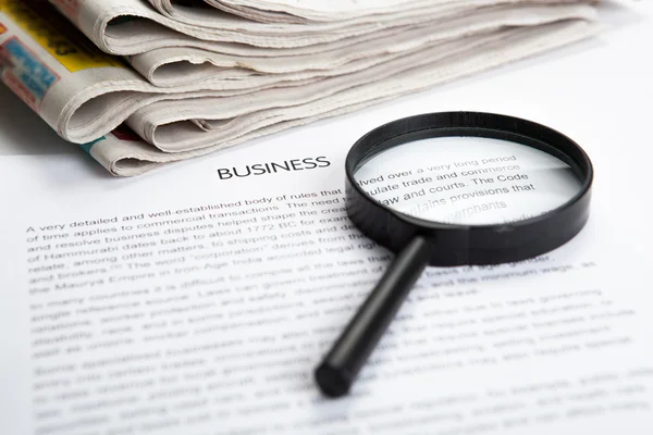 Document with the title of business — Stock Photo, Image