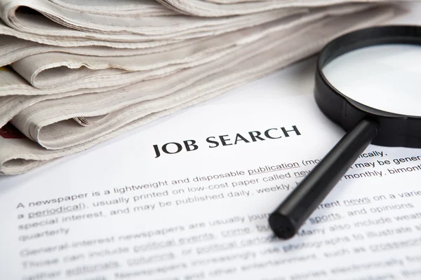 Document with the title of job search — Stock Photo, Image