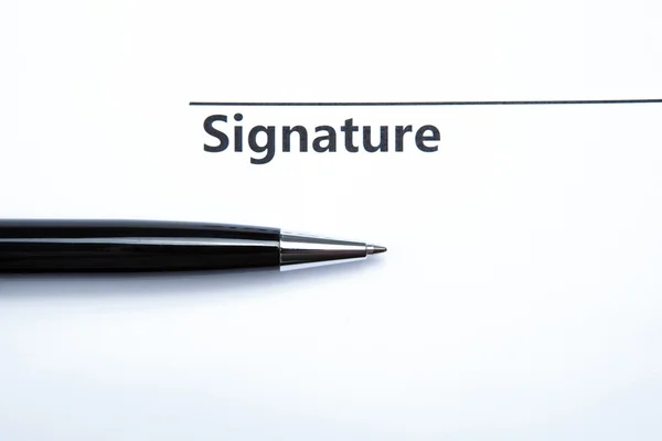 Penna e firma — Foto Stock