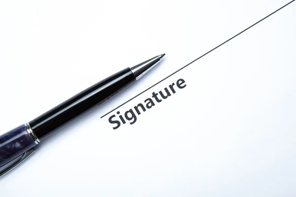 Penna och signatur — Stockfoto