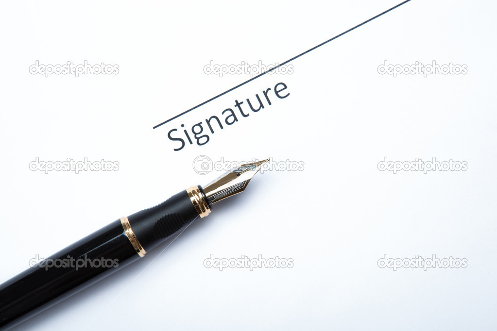 fountain pen and signature