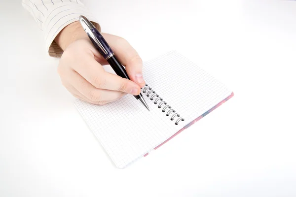 Uomo si prepara per il lavoro scritto — Foto Stock