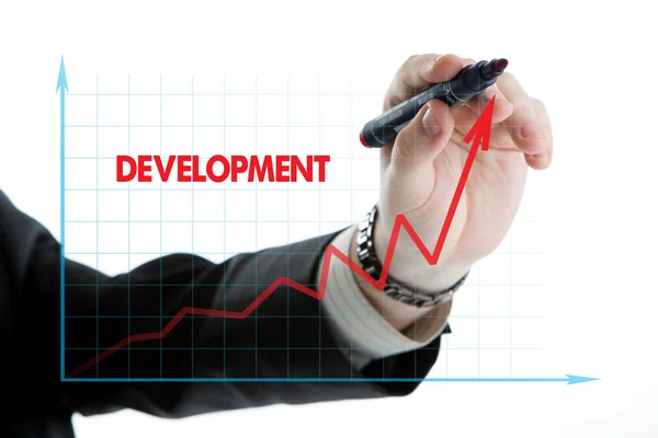 Diagram with the word development — Stock Photo, Image